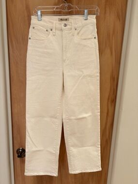 Madewell Perfect Vintage Wide-Leg Crop Jeans in Cream